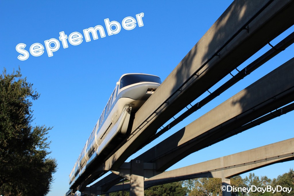 September Disney Calendar - Monorail - DisneyDayByDay