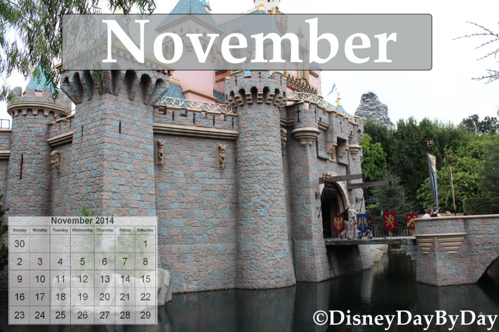 November Disney Calendar 2 - DisneyDayByDay